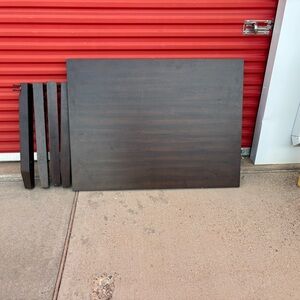 Elegant Dark Brown Wooden Tabletop with Legs